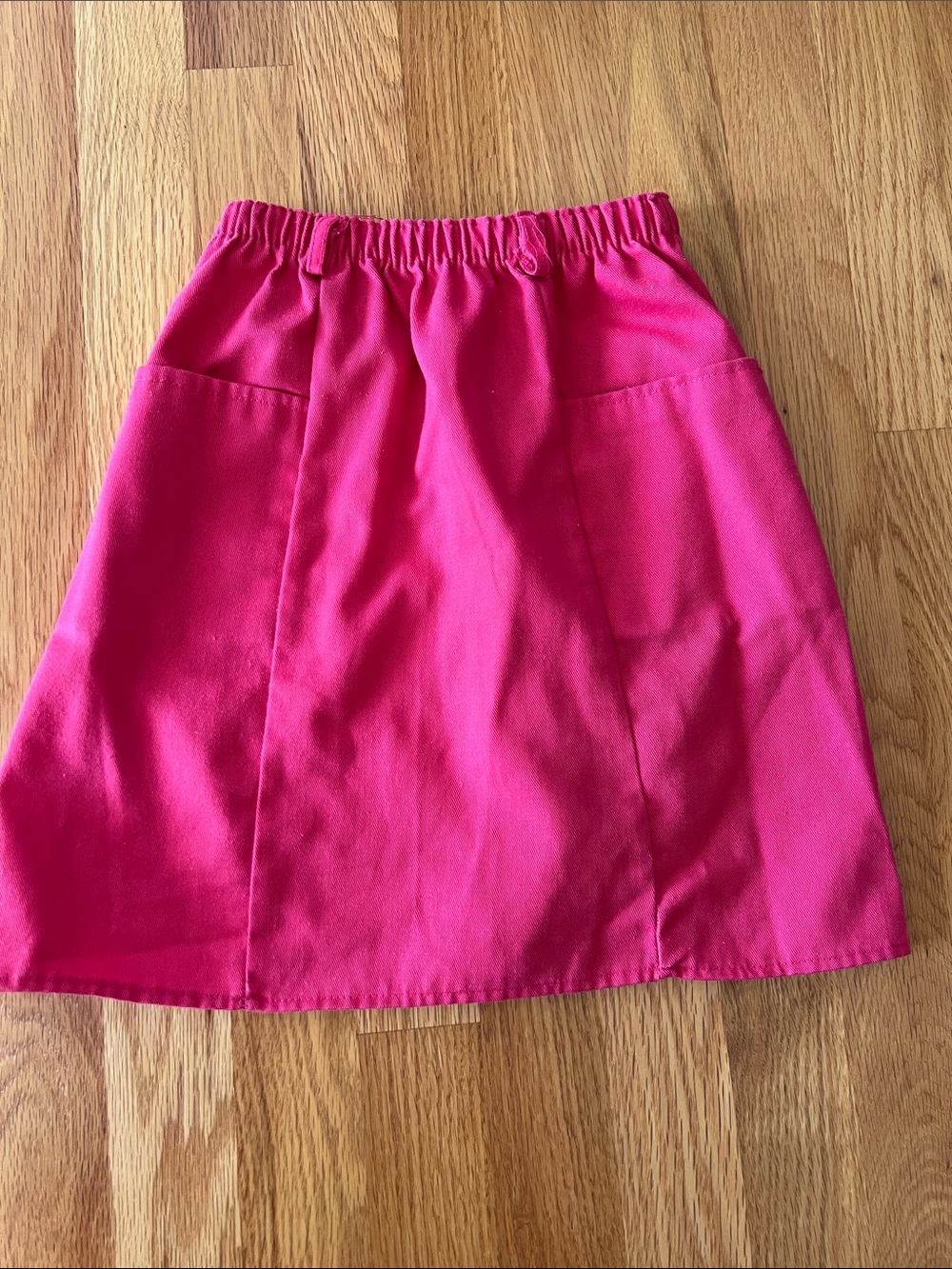 Vintage Sea Isle Bright Pink Elastic-Waist A-Line Skirt size 7 girls